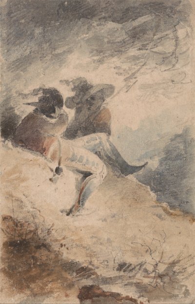 Figure fantastiche sedute su un tumulo da John Sell Cotman